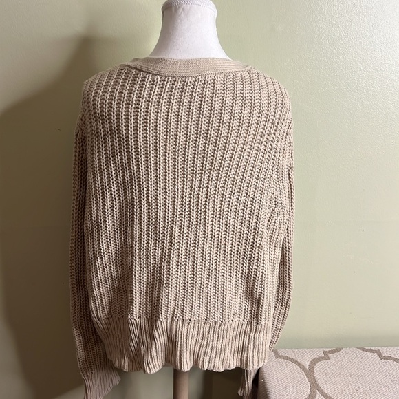Haven Well Within chunky knit v-neckline button down sweater cardigan,size large - Picture 4 of 12